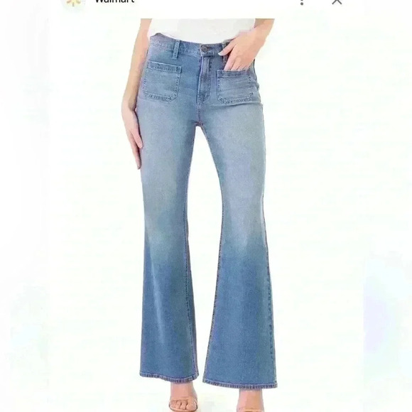 DEX Ashbury High Rise Fit Flare Leg Patch Pockets Jeans Size 28 - Picture 1 of 8